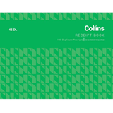 Collins Cash Receipt Book 45DL 100 Duplicate Receipts 100x130mm No Carbon Required
